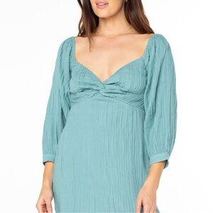 Roxy Moonlight Shores Long Sleeve
Babydoll Dress Mineral Blue Size XS NWT